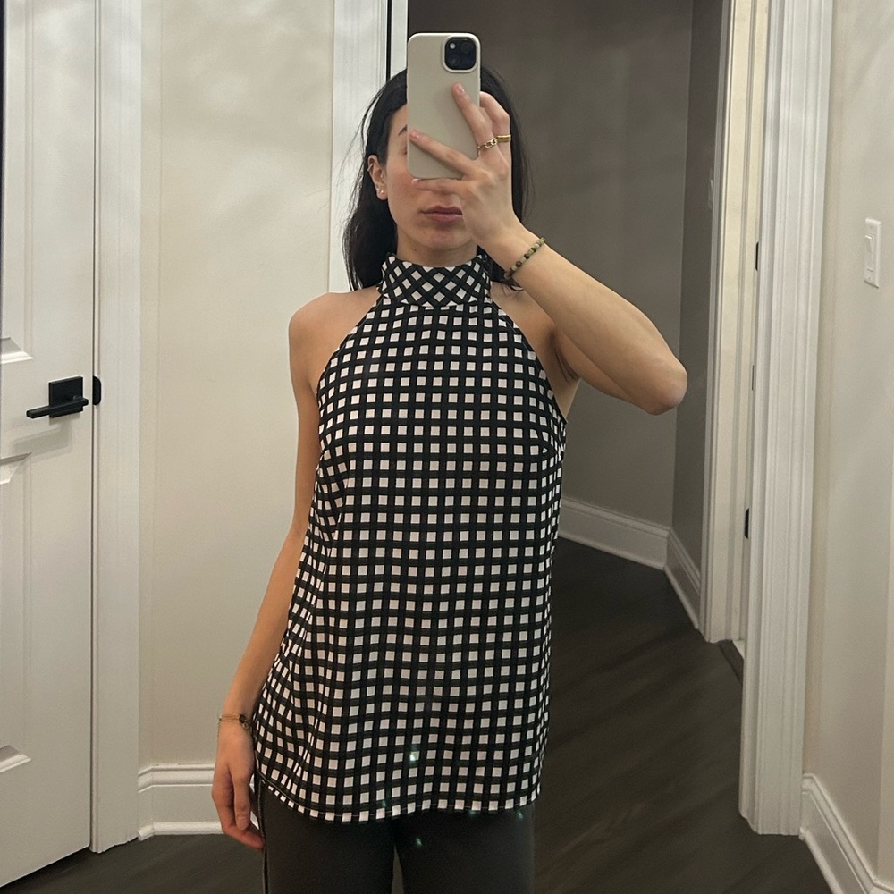 Banana Republic Black and White Halter Top